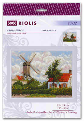 Borduurpakket Windmill At Knokke After Pissarro's Painting - Riolis
