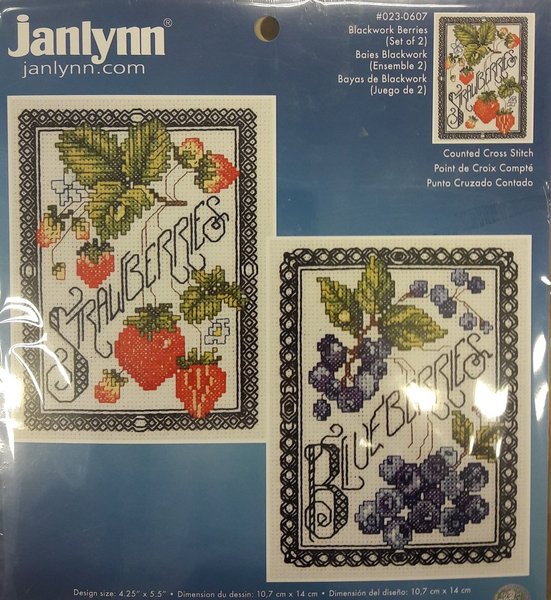 Borduurpakket Janlynn - Blackwork Berries