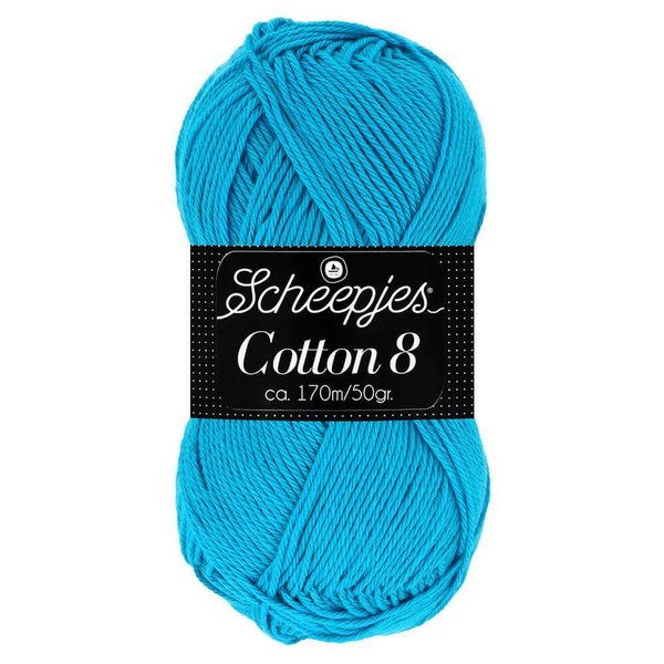 Scheepjeswol Cotton8 kleur 563 aqua blauw