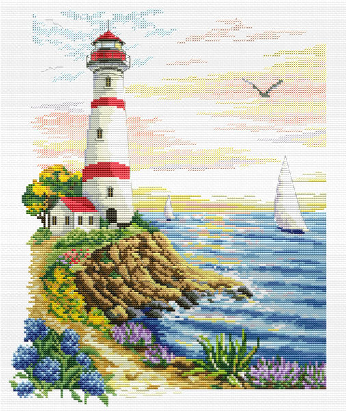 Voorbedrukt Kruissteek Borduurpakket Lighthouse Cape