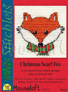 Borduurpakket Christmas Scarf Fox - Mouseloft