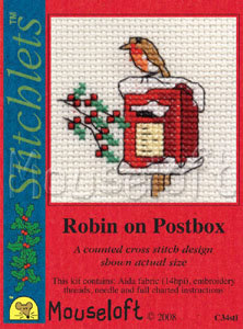 Borduurpakket Robin On Postbox - Mouseloft